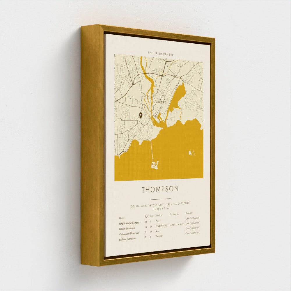Irish Census Art - Stretched Canvas